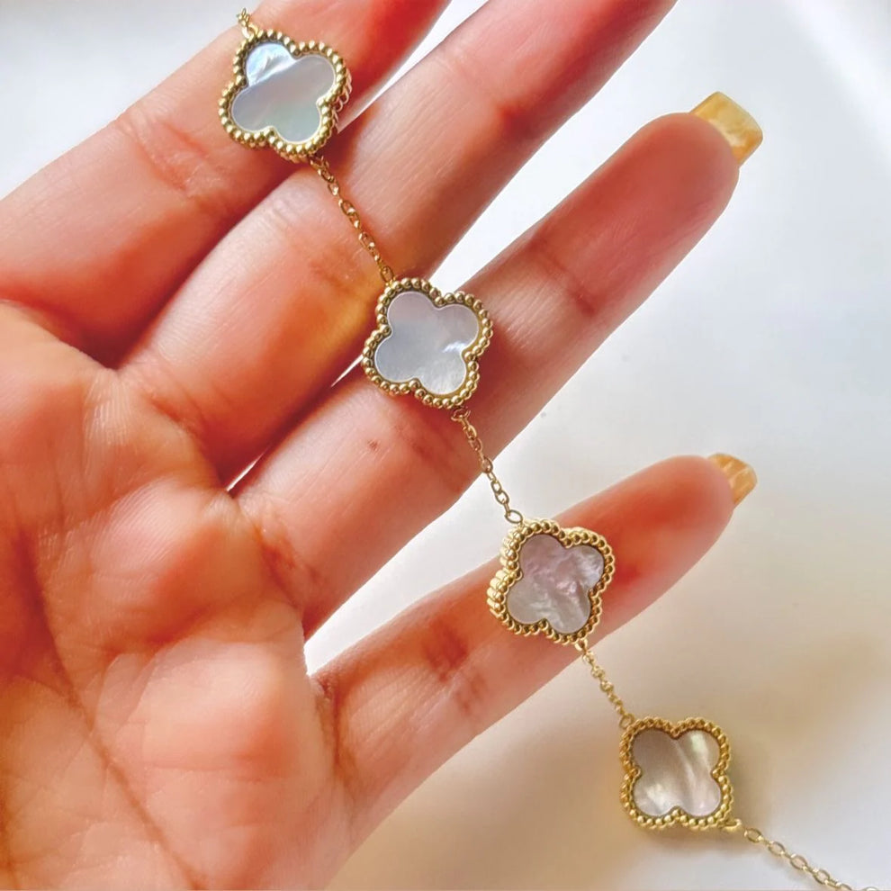 Luxe ’Mother Of Pearl’ Clover Bracelet