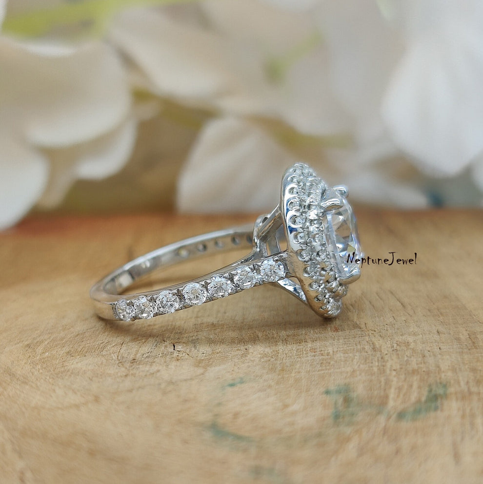 Moissanite Sterling Adjustable Ring