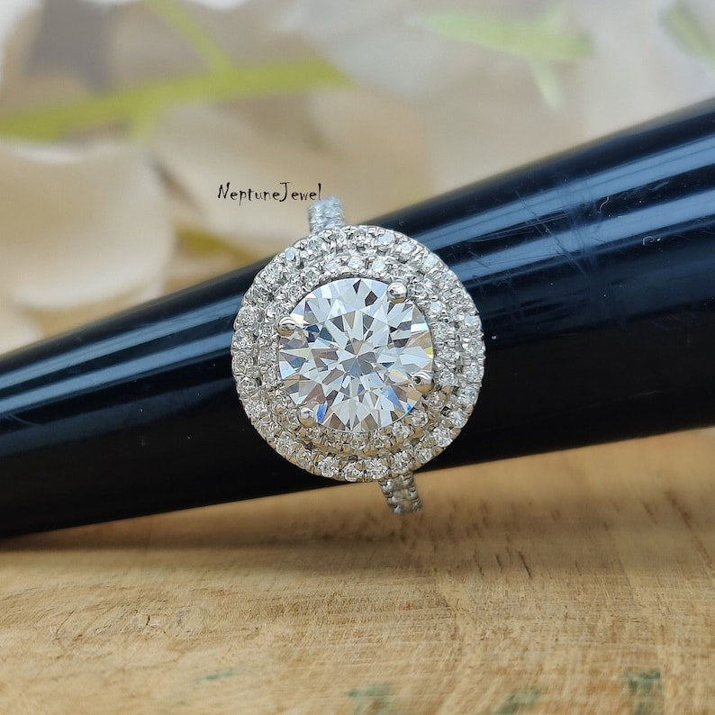 Moissanite Sterling Adjustable Ring