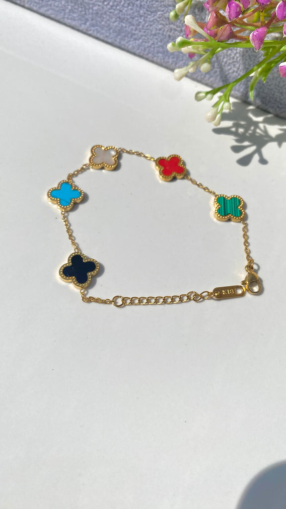 Multi Colour Clover Bracelet