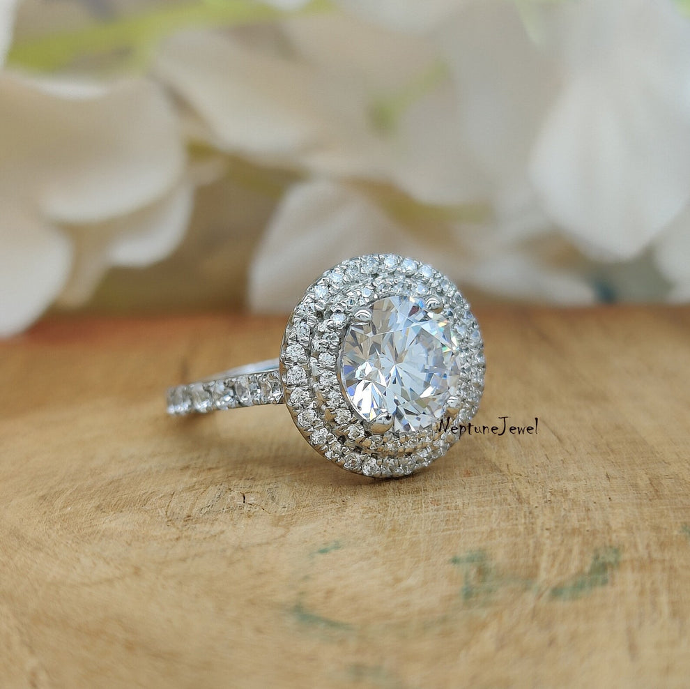 Moissanite Sterling Adjustable Ring