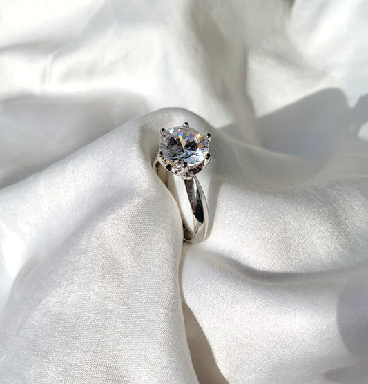 Stainless Steel Adjustable Diamond Ring