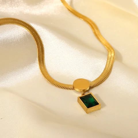 Emerald Snake Chain Necklace