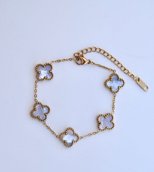 Luxe ’Mother Of Pearl’ Clover Bracelet