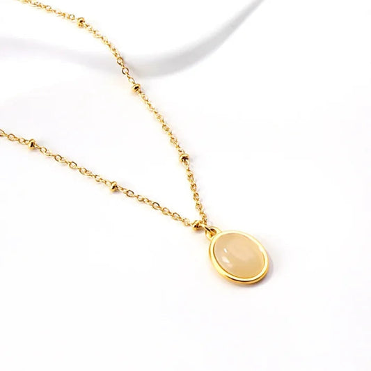 Oval Gemstone Necklace